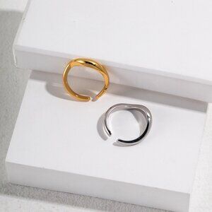 ✨ Artisan Original Design Minimalist Wave Cuff Ring | Adjustable S925